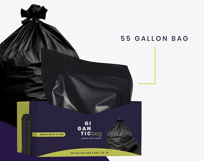 Gigantic Bag 55-Gallon Heavy-Duty Trash Bags - Maximum Strength for Maximum Loads